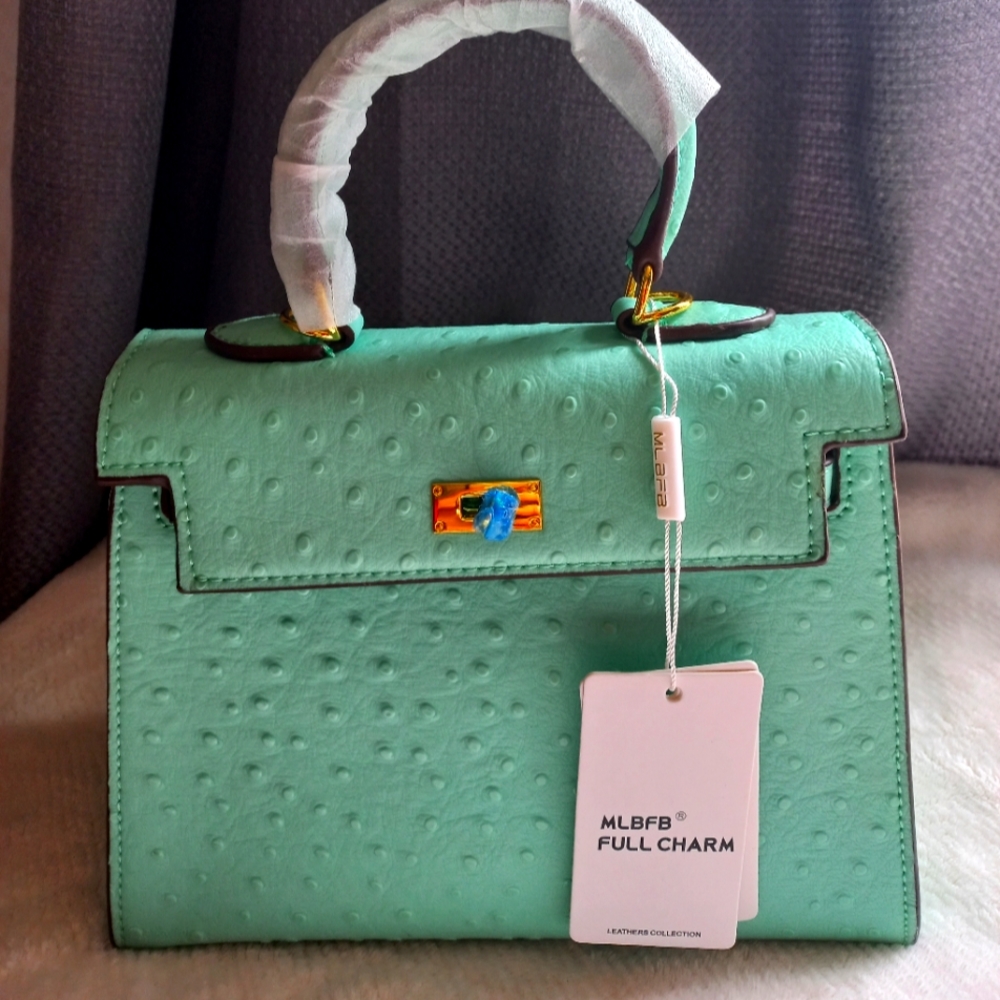 New MLBFB Full Charm Turquoise leather collection purse